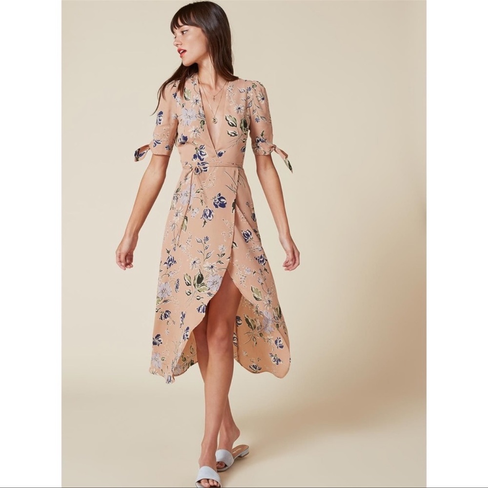 NWT Reformation Royce Wrap Midi Dress - Size Small